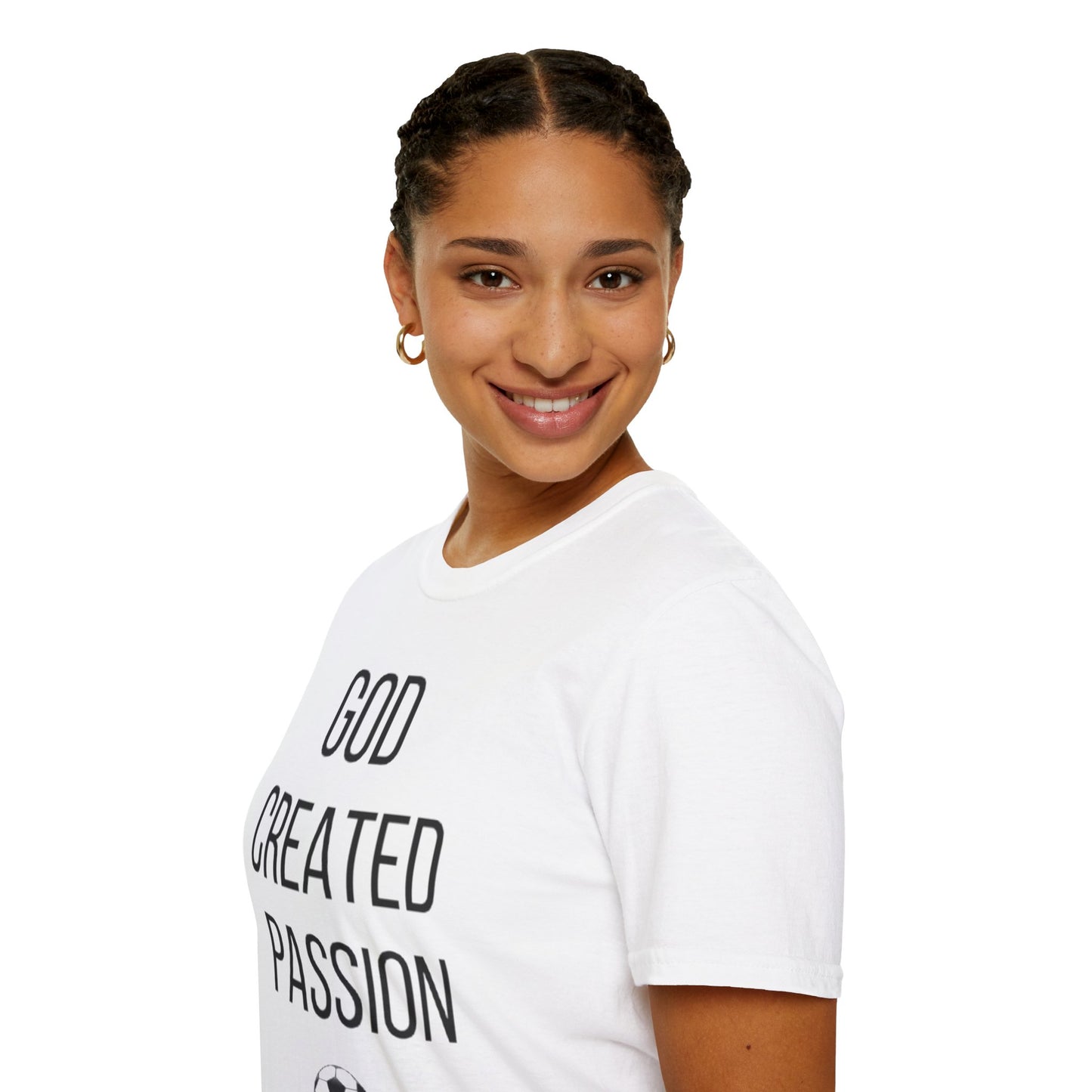 Soccer Lover Unisex T-Shirt - 'God Created Passion' Design